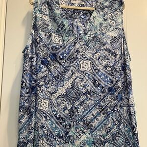 Violet & Claire Blue and White Paisley Blouse